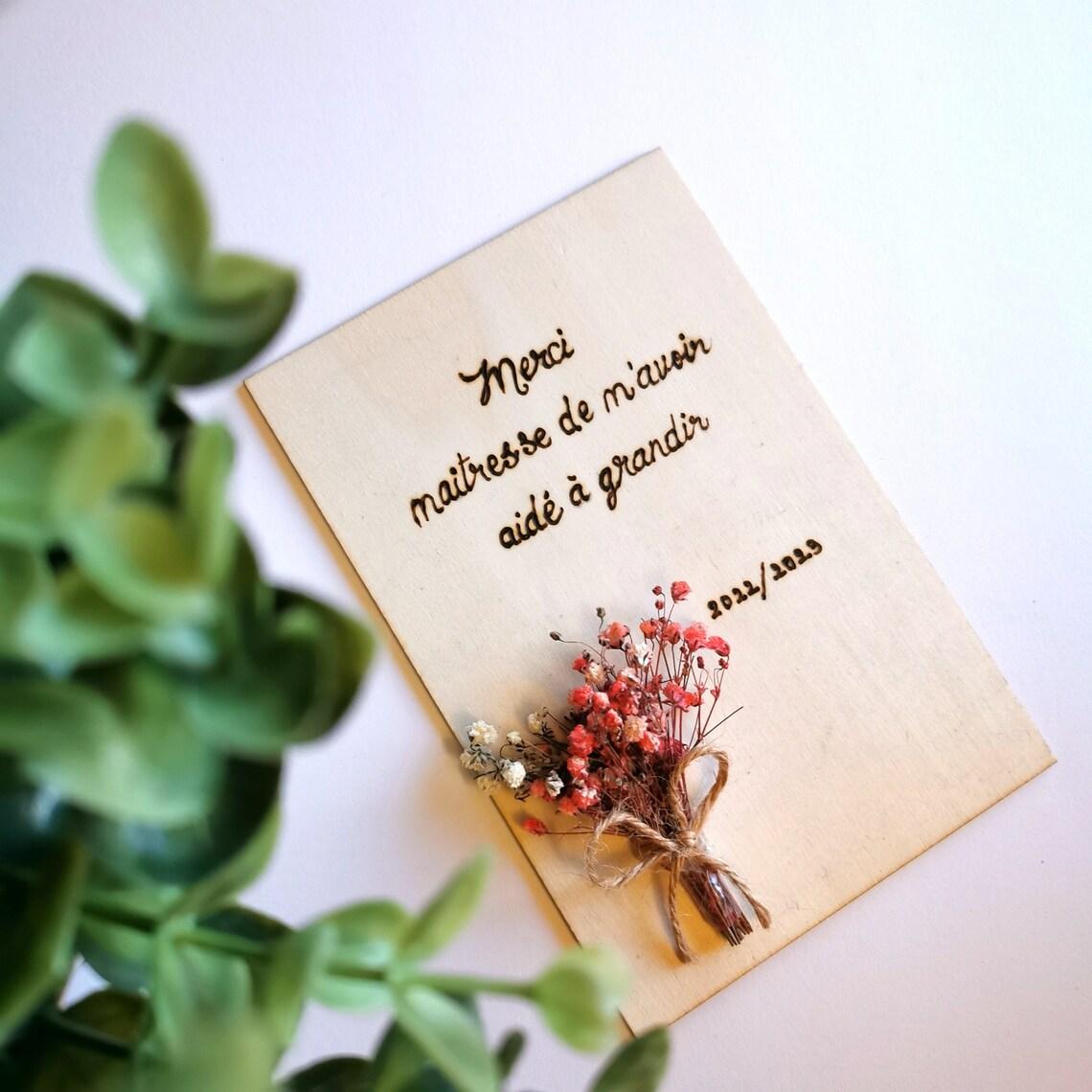 Cadeau personnalisé - Carte remerciement maîtresse