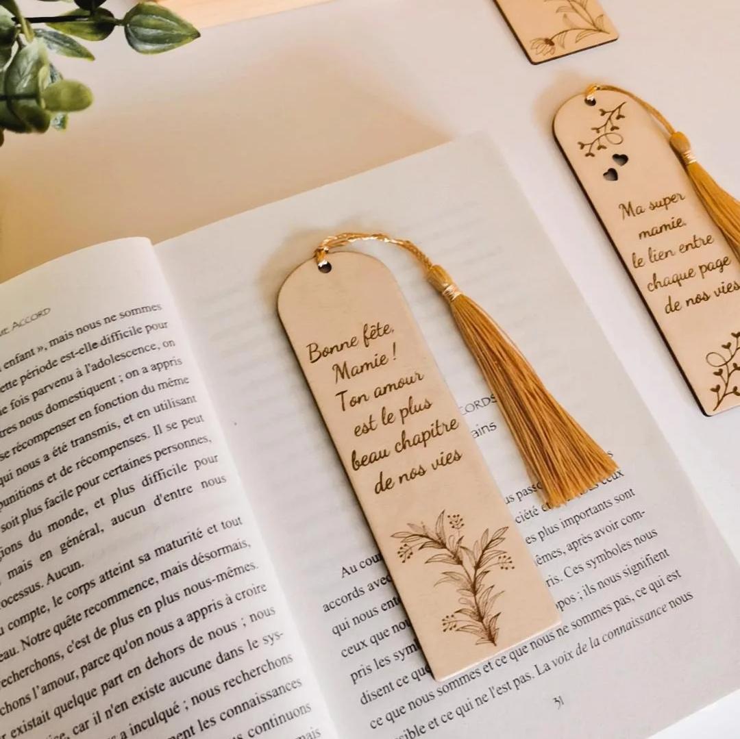 Marque page en bois personnalisé pour mamie
