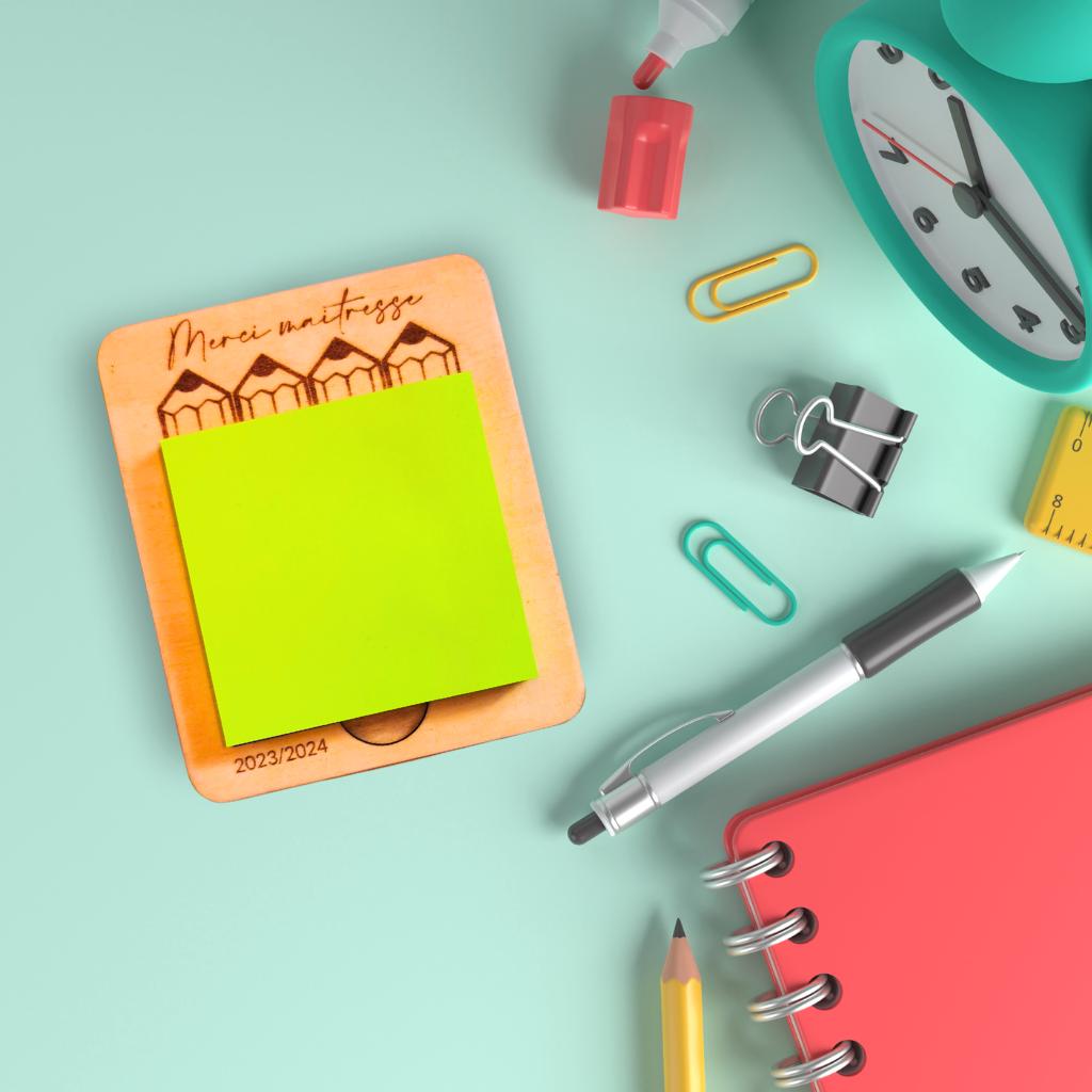 SUPPORT POST-IT accessoire bureau cadeau maitresse nounou atsem