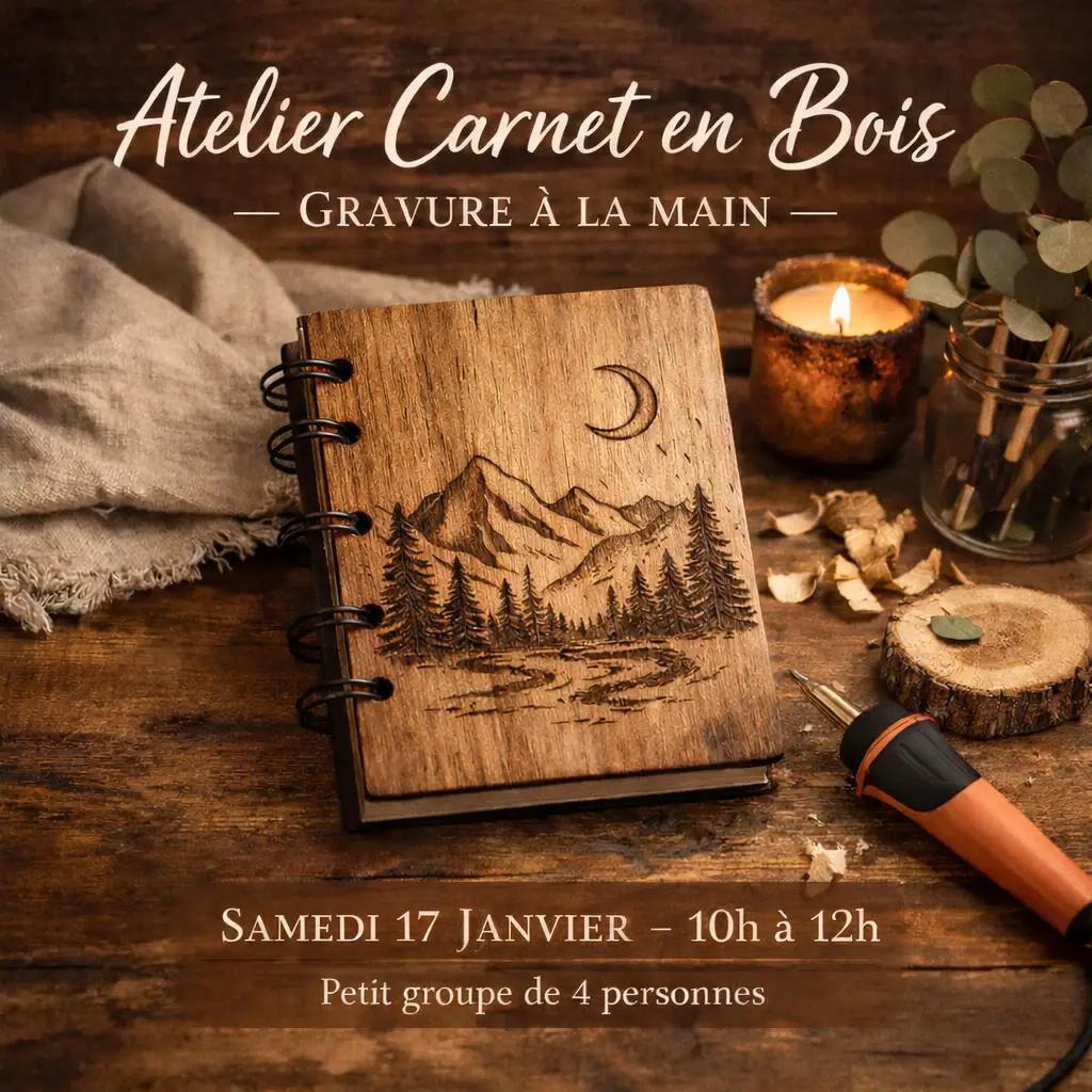Carnet En Bois & Gravure à la main - Atelier Créatif - Nantes le Samedi 17 Janvier 2026